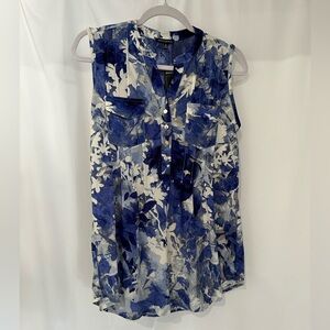 Ava & Grace Blue and White Floral Blouse